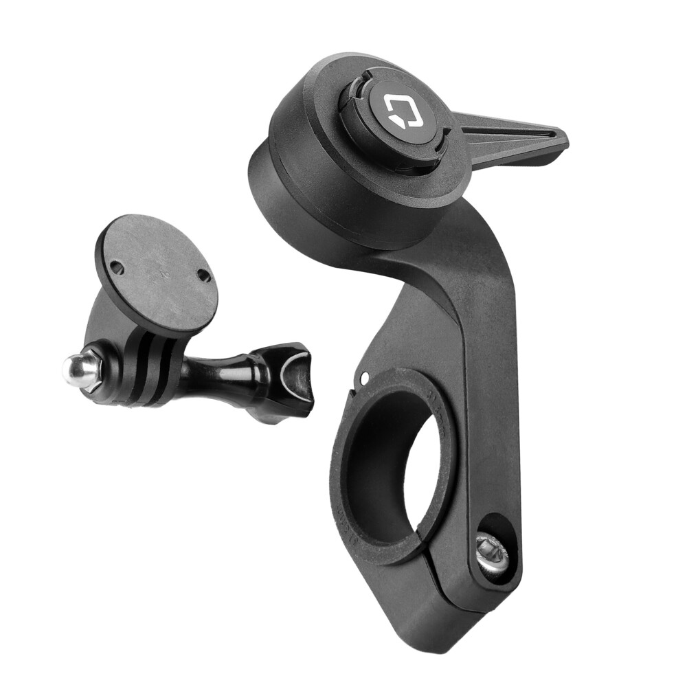 Διπλή Βάση Στήριξης Κινητού και Action Camera Out Front της σειράς Titan Optiline για Τιμόνι Μηχανής ή Ποδηλάτου με διάμετρο από 22mm έως 35mm με 3D αντικραδασμικό σύστημα dampener και σύστημα Duolock 2.0, συμβατή με Θήκες ή Αντάπτορες Κινητού Optiline