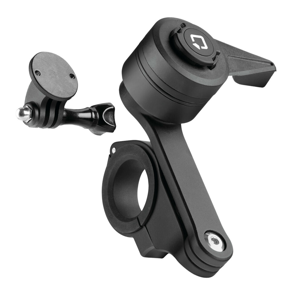 Διπλή Βάση Στήριξης Κινητού και Action Camera Combo 2.0 της σειράς Titan Optiline για Τιμόνι Μηχανής ή Ποδηλάτου με διάμετρο από 22mm έως 35mm με 3D αντικραδασμικό σύστημα dampener και σύστημα Duolock 2.0, συμβατή με Θήκες ή Αντάπτορες Κινητού Optiline